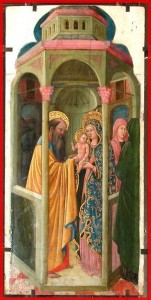 La Présentation de Jésus au Temple (peinture à l'huile sur bois - motif) de Giovanni Francesco da Rimini (1420-1469) Louvre