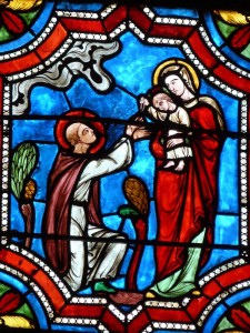 Jésus, Notre-Dame et saint Dominique recevant le rosaire - église Notre Dame - Montier-en-Der - 52 - FR