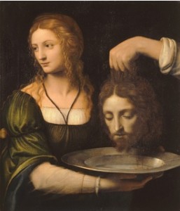 Bernardino Luini - Milan vers 1485-1532 - tête de Jean-Baptiste présentée par Salomé, fille d'Hérodiade 