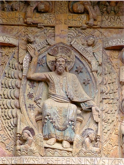 Le Christ - tympan du Jugement dernier - abbatiale sainte Foy - Conques (XIIe s)