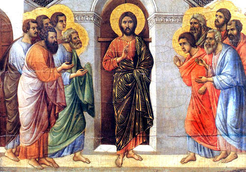 Jésus ressuscité avec ses disciples