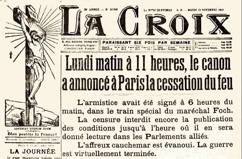 Journal La Croix 12 novembre 1918