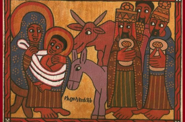 Le verbe se fait chair - icône tradition copte éthiopienne