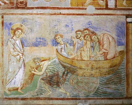 la pèche miraculeuse - mosaïque de la cathédrale de Monreale -Sicile la pèche miraculeuse - mosaïque de la cathédrale de Monreale -Sicile