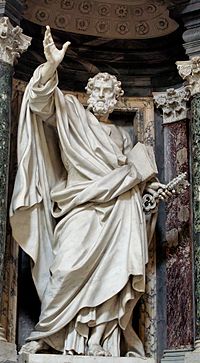 Saint Pierre avec les clefs du salut des âmes et du Paradis, par Pierre-Étienne Monnot, archibasilique Saint-Jean-de-Latran de Rome Saint Pierre avec les clefs du salut des âmes et du Paradis, par Pierre-Étienne Monnot, archibasilique Saint-Jean-de-Latran de Rome