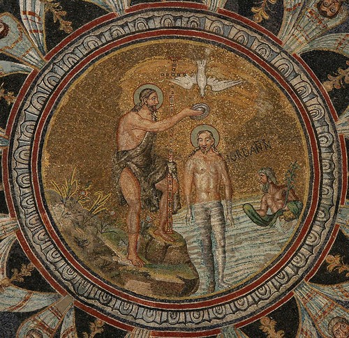 Le Baptême du Christ - Vème siècle - Mosaïque - Baptistère de la cathédrale, RAVENNE Le Baptême du Christ - Vème siècle - Mosaïque - Baptistère de la cathédrale, RAVENNE