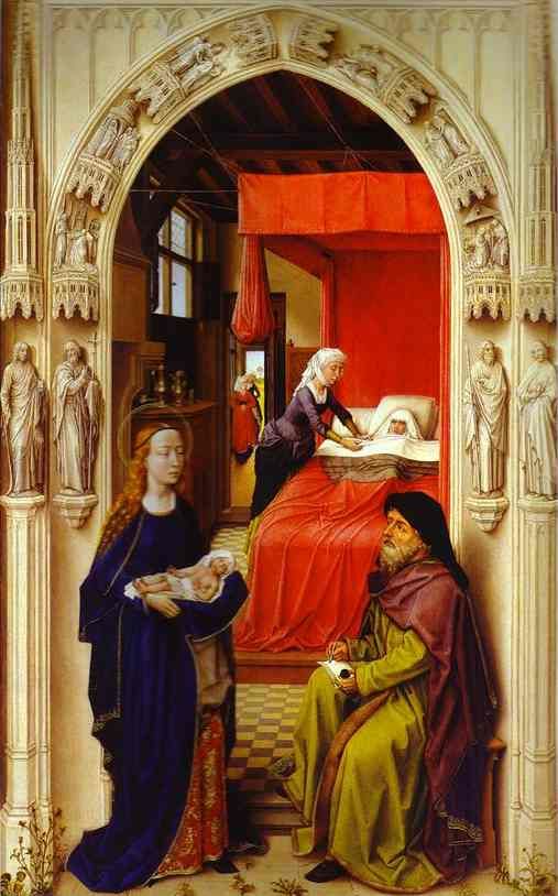 VAN-DER-WEYDEN Rogier 1400-1464 Retable-de-Saint-Jean-Baptiste-sa-naissance Staatliche-Museen Berlin