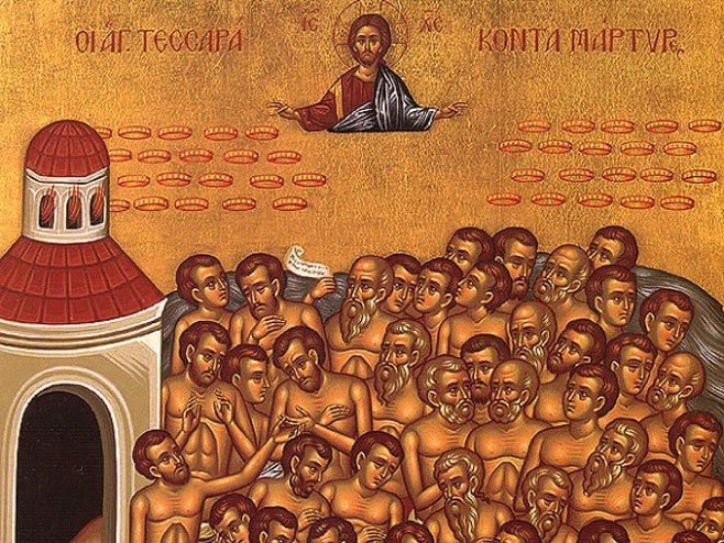 A Sébaste, le 10 mars 320, passion des Quarante Martyrs, soldats chrétiens.