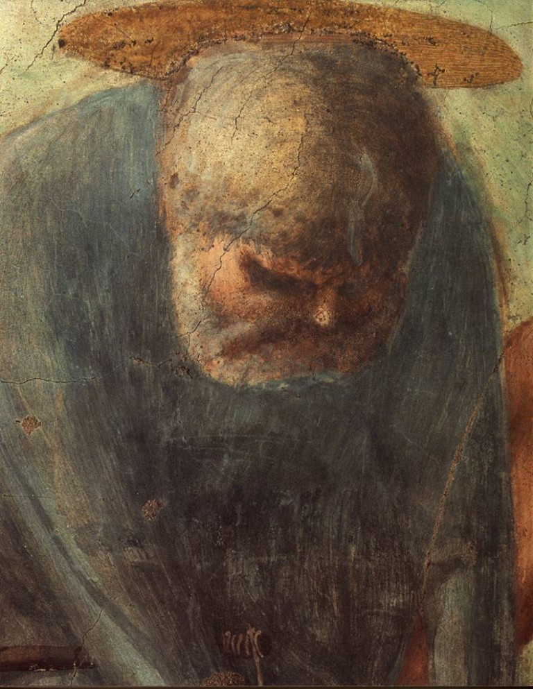 Masaccio Saint Pierre, Cappella Brancacci, Santa Maria del Carmine, Florence - début XVe siècle Masaccio Saint Pierre, Cappella Brancacci, Santa Maria del Carmine, Florence - début XVe siècle