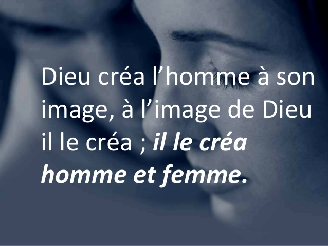 Dieu créa l'homme à son image Dieu créa l'homme à son image