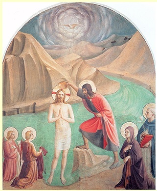  Fra Angelico, Guido di Pietro, dit (1395-1455) entre 1441 et 1442. Le Baptême du Christ