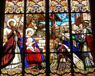 vitrail de la Nativité - cathédrale de Tours