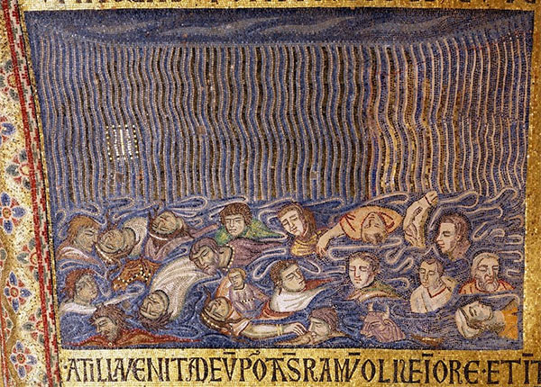 Le déluge - Mosaïque de la basilique Saint-Marc, Venise Le déluge - Mosaïque de la basilique Saint-Marc, Venise