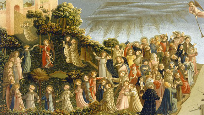 Fra Angelico la ronde des élus -détail du jugement dernier - couvent San Marco Florence