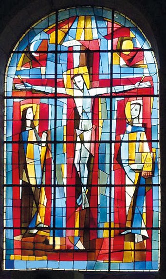 Crucifixion, Paul Bony - Vitrail de l’église Saint-Jacques à Chatellerault (1957-58), D.R.