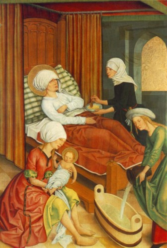 Nativité de Marie - Maître de l'autel de Pfullendorf XVe siècle Nativité de Marie - Maître de l'autel de Pfullendorf XVe siècle