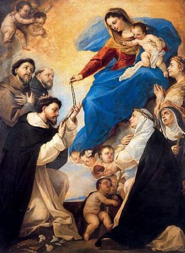 Marie donne le rosaire à Saint Dominique