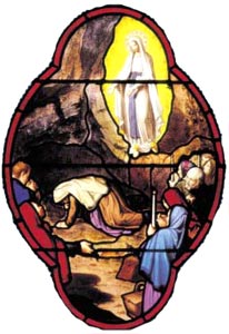Lourdes 9e apparition de la Vierge à Bernadette.