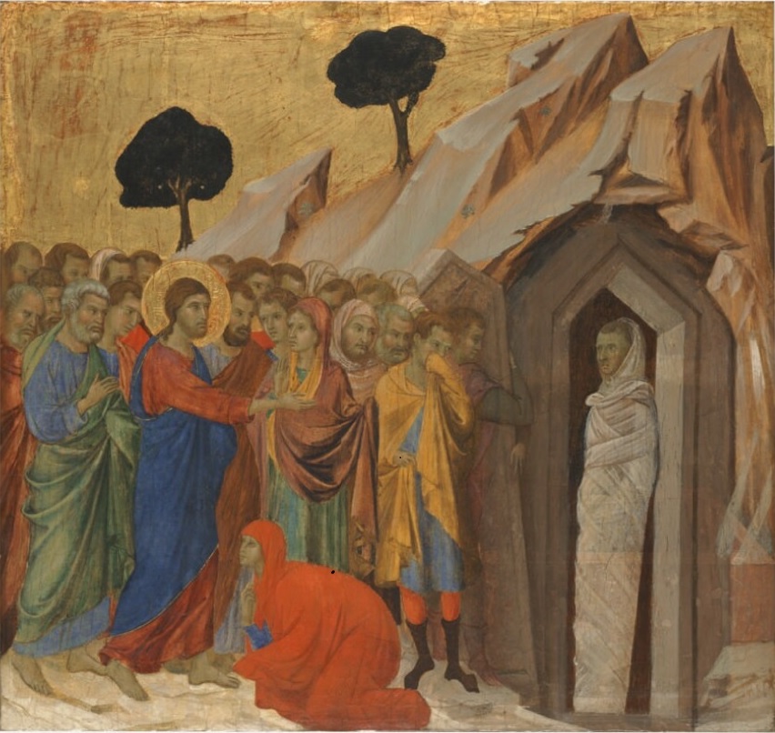 résurrection de Lazare Ducio di Buoninsegna 1310 - Kimbell Art Museum USA