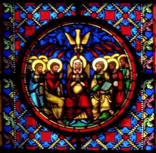 Pentecôte vitrail cathédrale de Bayeux