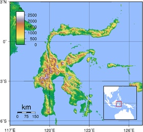 Sulawesi Topography Sulawesi Topography