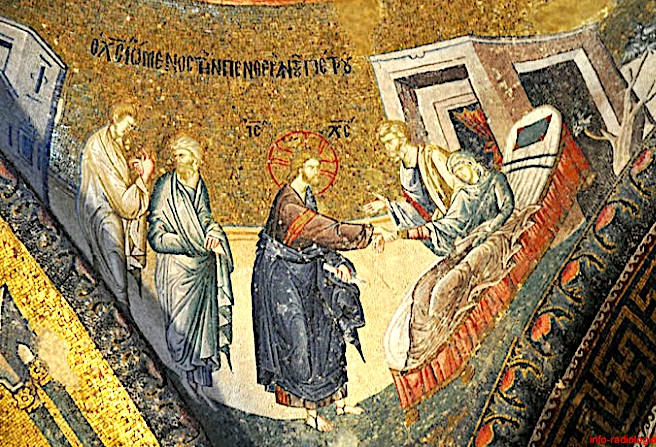 guerison de la belle-mere de Pierre - mosaique 12e siecle - Saint-Sauveur-in-Chora Istanbul guerison de la belle-mere de Pierre - mosaique 12e siecle - Saint-Sauveur-in-Chora Istanbul