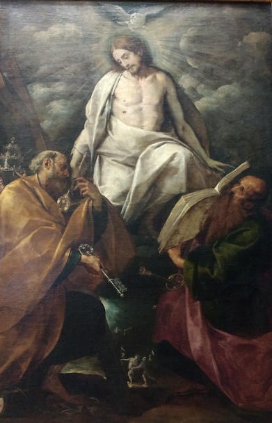 Le Christ apparaît aux apôtres Pierre et Paul Giovanni Baptista Crespi. Musée d'histoire Vienne 1628
