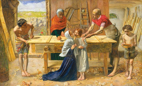 Christ dans la maison de ses parents huile sur toile - John Everett Millais 1829-1896