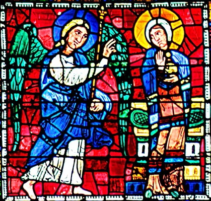 Annonciation vitrail cathédrale de Chartres XIIIe siècle