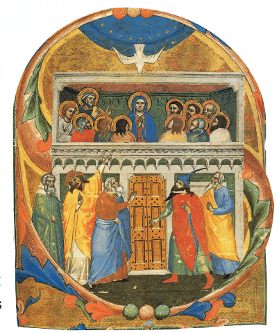 La Pentecôte - miniature du Graduel - XIVe siècle